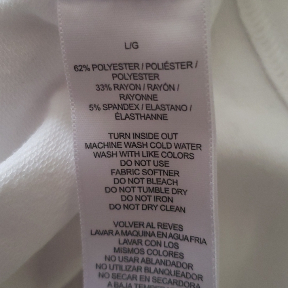 Gottex Studio Cowl Neck Draped Sleeve White Sweatshirt - Picture 6 of 6